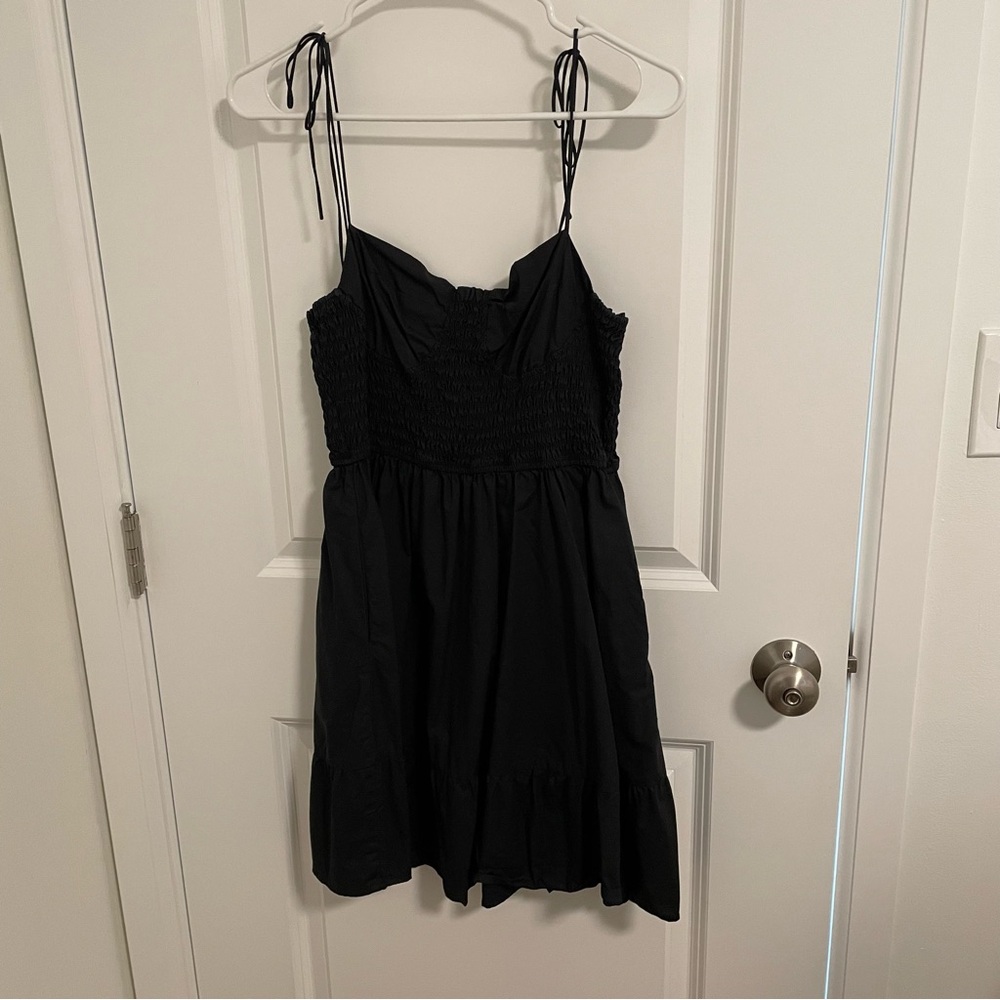 Steve Madden Black Smocked Mini Sundress Cocktail